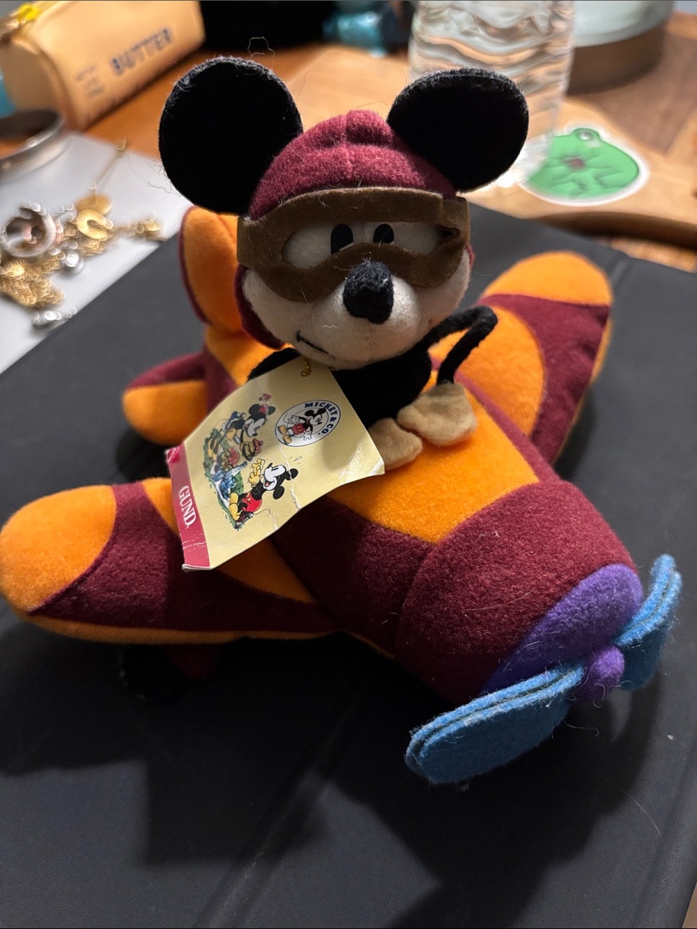 Gund Pilot Mickey Plush Toy - Maroon, Orange & Blue
